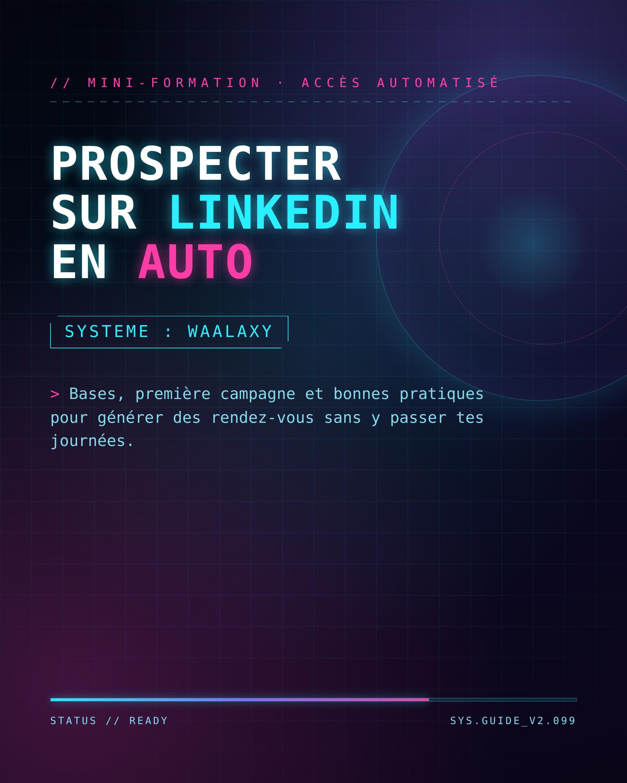 Couverture du guide Prospecter sur LinkedIn avec Waalaxy